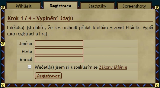 Náhled registrace